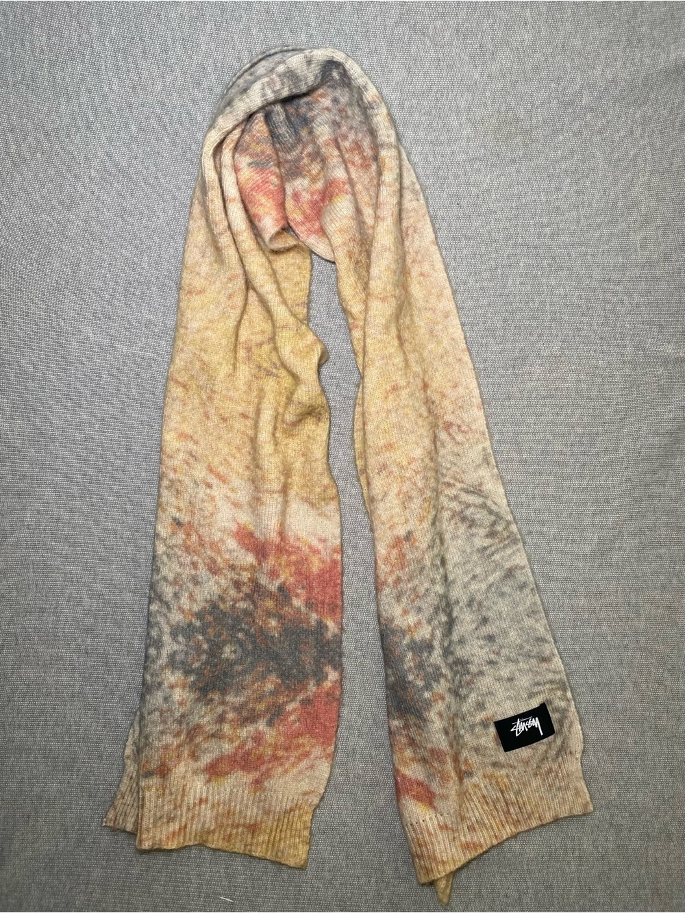 The Stüssy Wing Print Knit Scarf 12”x60”